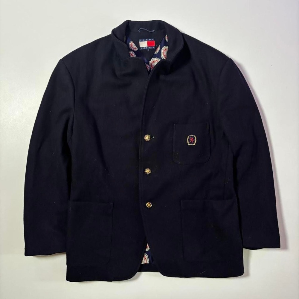 Vintage Tommy Hilfiger Navy Wool Blend Jacket - L